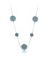 ფოტო #1 პროდუქტის Sterling Silver Hexagon & Round Turquoise Necklace