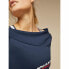 Women’s Sweatshirt without Hood Tommy Hilfiger Crop V Neck Dark blue