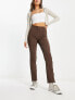Фото #1 товара Pimkie high waisted tailored trouser co-ord in brown pinstripe
