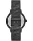 Фото #3 товара Men's Black Stainless Steel Mesh Bracelet Watch 42mm