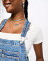 Фото #3 товара ASOS DESIGN Petite denim dungaree in mid blue