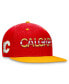 Фото #1 товара Men's Red, Yellow Calgary Flames Authentic Pro Rink Two-Tone Snapback Hat