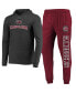 Фото #1 товара Men's Garnet, Heather Charcoal South Carolina Gamecocks Meter Long Sleeve Hoodie T-shirt and Jogger Pajama Set