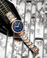 Women's Quartz Crystal Studded Rose Gold-Tone Link Bracelet Watch 36mm
