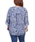 ფოტო #2 პროდუქტის Plus Size 3/4 Roll Tab Sleeve Blouse Top