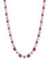 ფოტო #1 პროდუქტის Gold-Tone Siam Crystal Collar Necklace, 16" + 3" extender