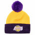 Mitchell & Ness Two Tone Pom Beanie Hwc Los Angeles Lakers