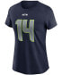 ფოტო #2 პროდუქტის Women's DK Metcalf College Navy Seattle Seahawks Name Number T-shirt