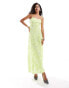 Фото #1 товара Amy Lynn Sofia sweetheart strappy floral crochet maxi dress in light green