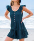 ფოტო #4 პროდუქტის Women's Seersucker Ruffled Romper