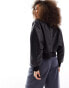 Фото #4 товара Pimkie leather look bomber jacket in vintage black