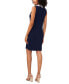 ფოტო #2 პროდუქტის Petite Contrast Polo-Collar Sleeveless Shift Dress