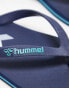 Hummel – Unisex-Zehenstegsandalen in Blau mit Winkelstreifen-Prints