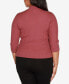 ფოტო #2 პროდუქტის Black Label Plus Size Ribbed Quarter-Zip Sweater