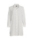 Women's Sheer Rayon Oversized Button Front Swim Cover-up Shirt