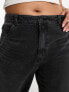 ASOS DESIGN Curve wide leg dad jeans in black