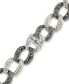 ფოტო #2 პროდუქტის Marcasite and Crystal Pave Oval Interlocking 18" Necklace in Sterling Silver