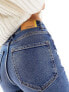 Stradivarius petite slim mom jean with stretch in authentic blue