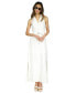 Фото #1 товара Petite Belted Button-Down Linen Maxi Dress
