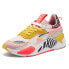Puma RsX Unexpected Mixes Striped Zebra Lace Up Womens Pink, Yellow Sneakers Ca