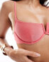 Фото #4 товара South Beach glitter underwire bikini top in watermelon