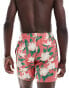 Hollister 5inch floral print swim shorts in red