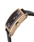 ფოტო #2 პროდუქტის Men's Avenue of Americas Swiss Automatic Italian Black Leather Strap Watch 44mm