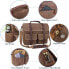 NUBILY Briefcase Men's Shoulder Bag Leather Canvas Work Bag Shoulder Bag for Men, Laptop Bag Messenger Bag for 15.6 Inch Laptop