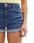 American Eagle hourglass high rise denim shorts in mid blue Klassisches Medium, US 12 - фото #6