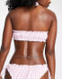 Фото #2 товара Daisy Street bikini top with tie front and ruching in mini gingham print