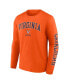 Фото #2 товара Men's Orange Virginia Cavaliers Distressed Arch Over Logo Long Sleeve T-shirt