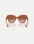 Фото #2 товара Vogue eyewear rectangle sunglasses with brown lens in yellow Havana