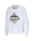 Фото #3 товара Women's White West Virginia Mountaineers Diamond Long Sleeve Cropped T-shirt