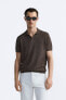 Cotton and silk knit polo shirt