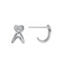 ფოტო #1 პროდუქტის Clear Cubic Zirconia Post Heart Earrings