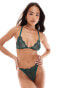 ASOS DESIGN Sian lace bra with front fastening in forest green