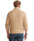 Men's Big & Tall Cable-Knit Cotton Quarter-Zip Sweater