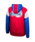 Men's Red, Royal LA Clippers Hardwood Classics Highlight Reel Windbreaker Half-Zip Hoodie Jacket