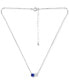 ფოტო #2 პროდუქტის Lab-Grown Blue Sapphire & Cubic Zirconia Collar Necklace, 16" + 2" extender, Created for Macy's