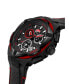ფოტო #2 პროდუქტის Men's Quartz Black Genuine Leather Watch 49mm