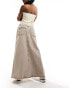 Фото #2 товара AllSaints Noir A-line denim maxi skirt in washed grey