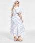 Фото #4 товара Women's Short-Sleeve Clip-Dot Midi Dress, XXS-4X, Created for Macy's