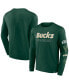 ფოტო #1 პროდუქტის Men's Hunter Green Milwaukee Bucks Baseline Long Sleeve T-shirt