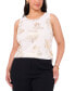 ფოტო #1 პროდუქტის Plus Size Metallic-Print Keyhole-Back Top