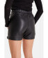 Фото #3 товара Women's Black Leather Shorts, Leather Biker Shorts