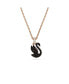 Фото #1 товара Swarovski swan, Small, Black, Rose Gold-Tone Iconic Swan Pendant Necklace