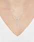 ფოტო #2 პროდუქტის Diamond Flower Layered Pendant Necklace (1/3 ct. t.w.) in Sterling Silver, 16" + 2" extender