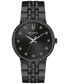 ფოტო #2 პროდუქტის Men's Classic Crystal Black-Tone Stainless Steel Bracelet Watch 40mm Gift Set