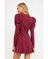 Women's Long Puff Sleeve Mini Dress