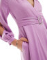 Closet London belted satin maxi dress in lilac